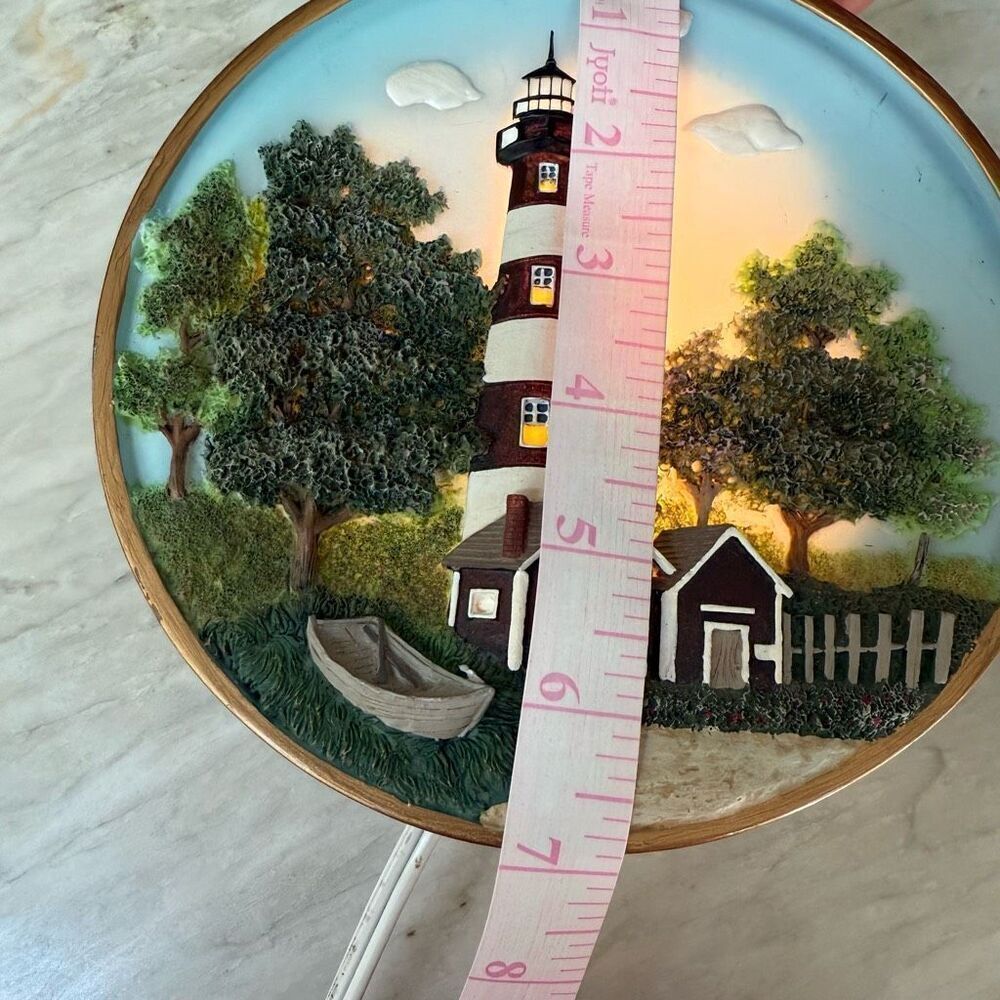 ALSY LIGHTING Bodie Lighthouse Hand Painted Plate Accent Lamp night light VTG - Picture 4 of 6